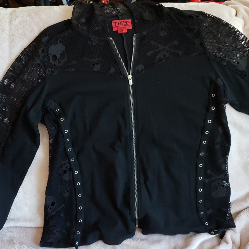 Tripp skull pink rock  hoodie